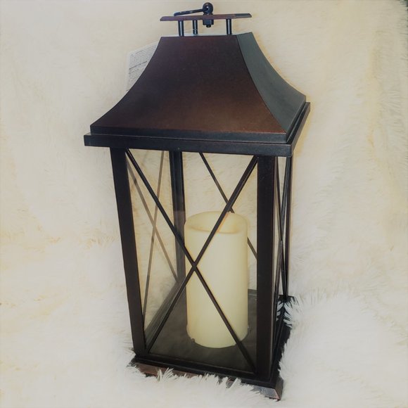 Ashland Accents Lantern Brown Metal Led Candle New Poshmark
